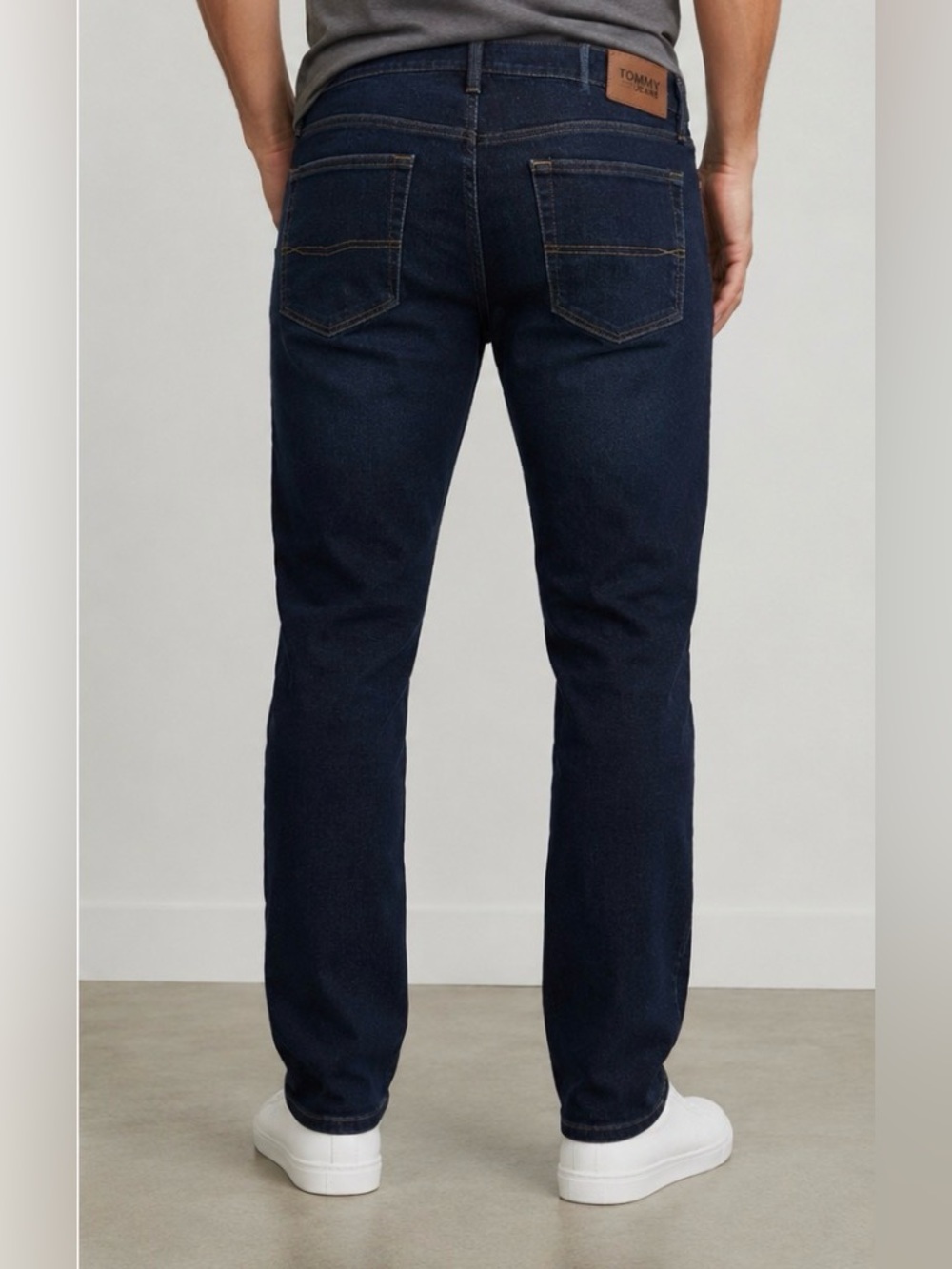 TOMMY HILFIGER Mens Streetwear Slim Straight Dark Blue Jeans 40x30 Brand Quality - Picture 4 of 11